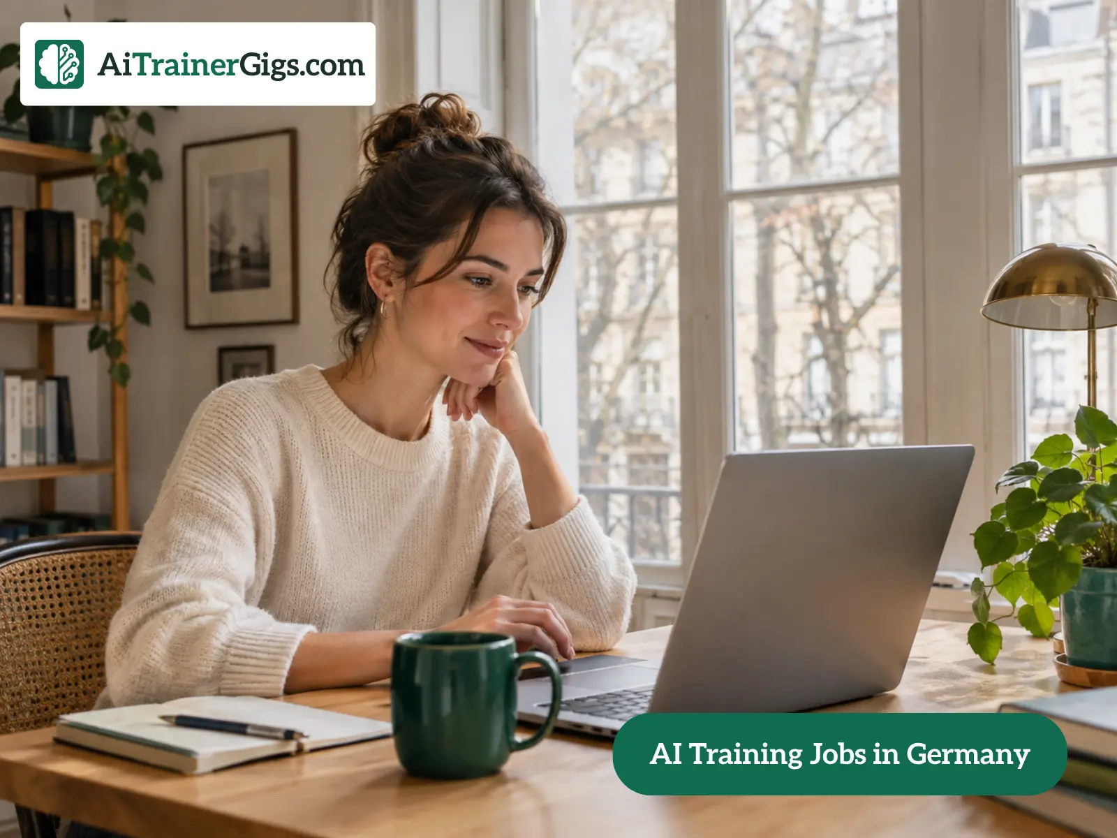 A German freelancer reviewing AI model output from a home office desk