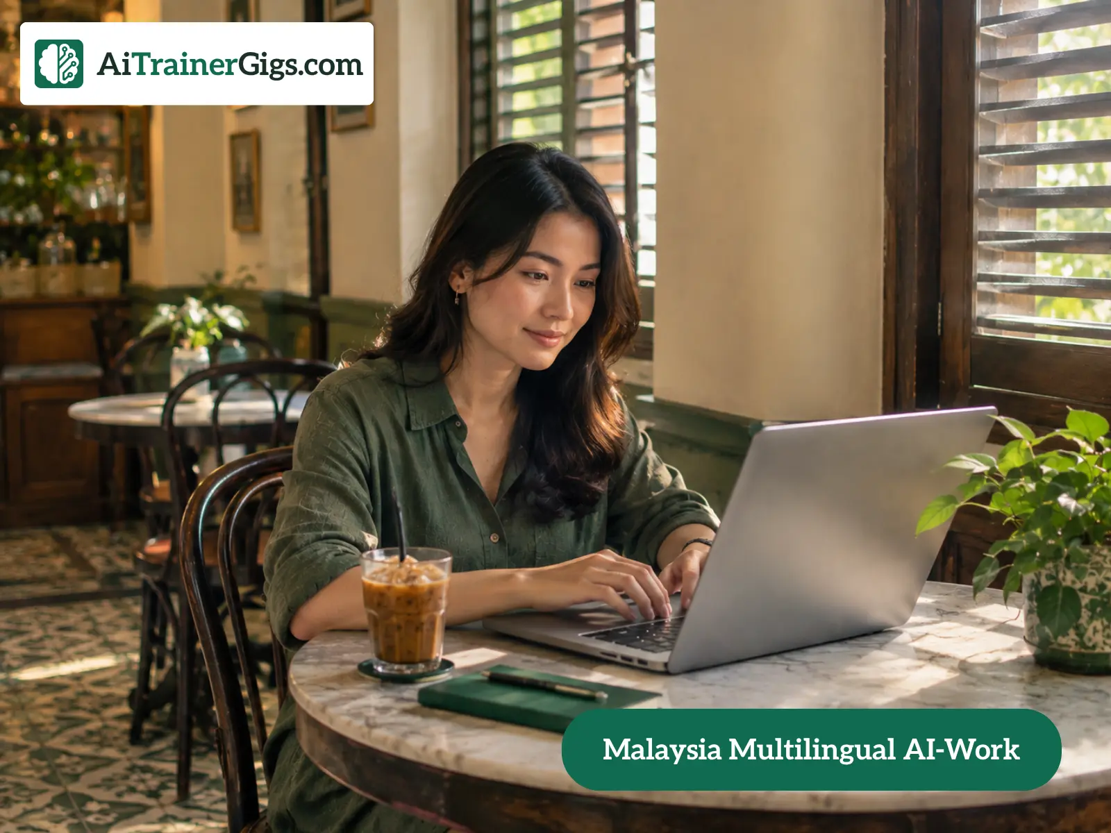 A multilingual worker in Malaysia reviewing AI text across several languages