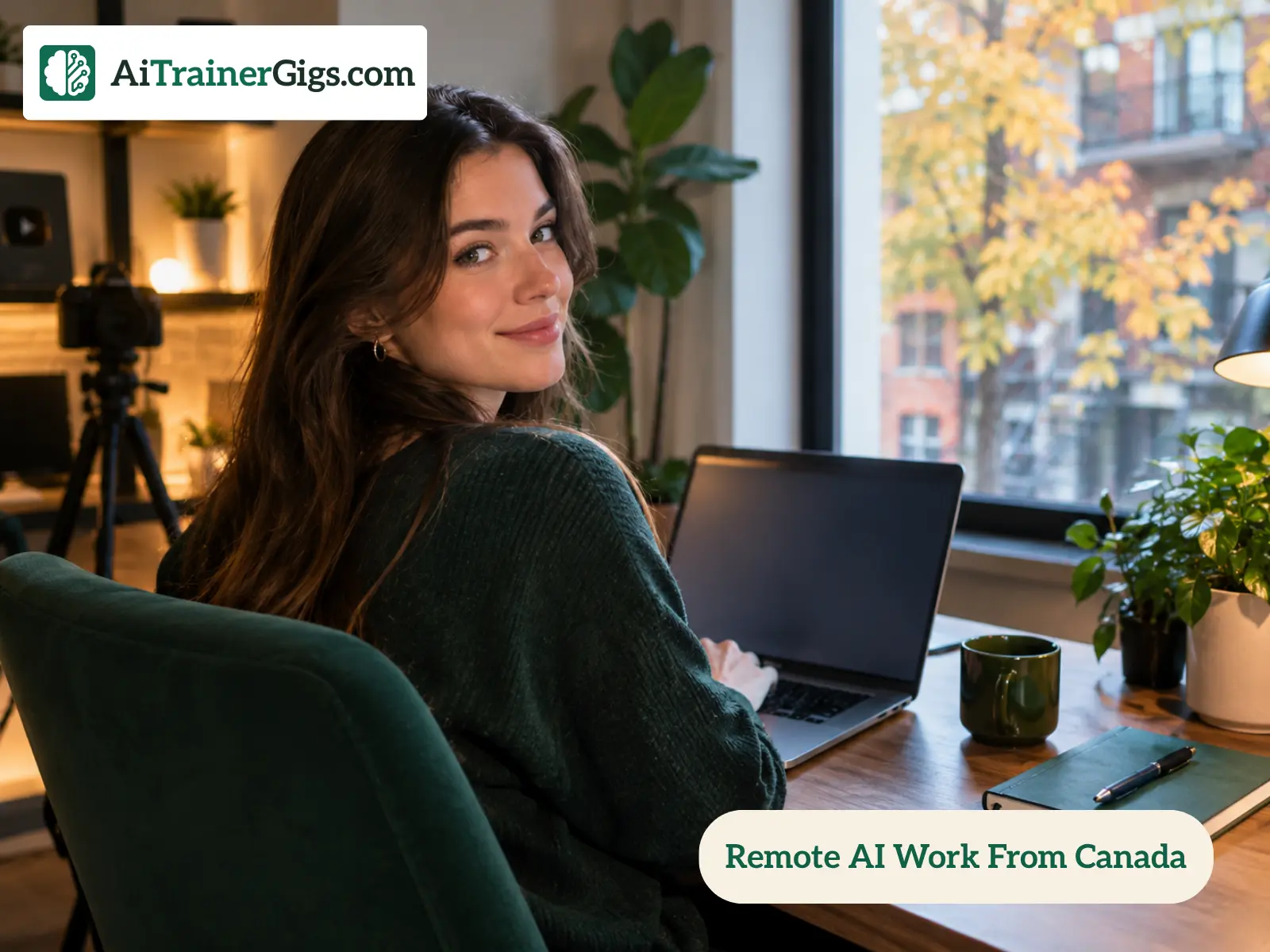 A bilingual Canadian worker reviewing AI output in English and French from home